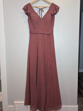 Azazie Women's Size A4 Claudine Amethyst Dresses Floor Length Chiffon